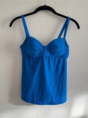 J. Crew Ruched French Swing Tankini swim top cobalt blue NWT